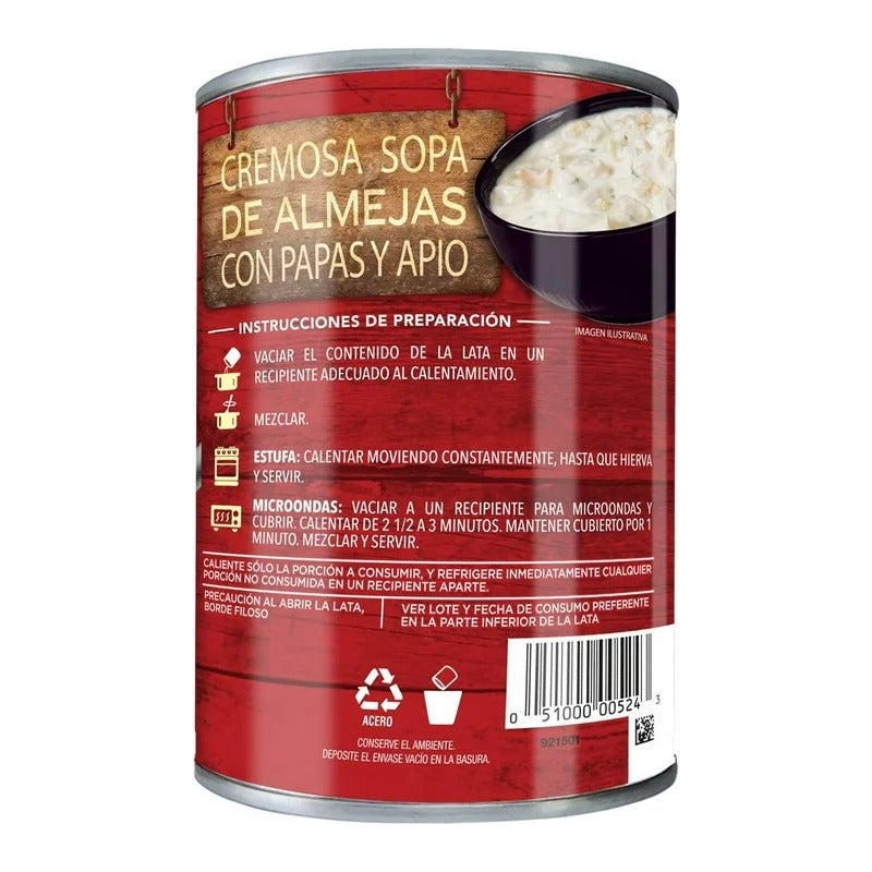 Sopa De Almeja Campbell's Chunky Crema En Lata 533g Pack X3