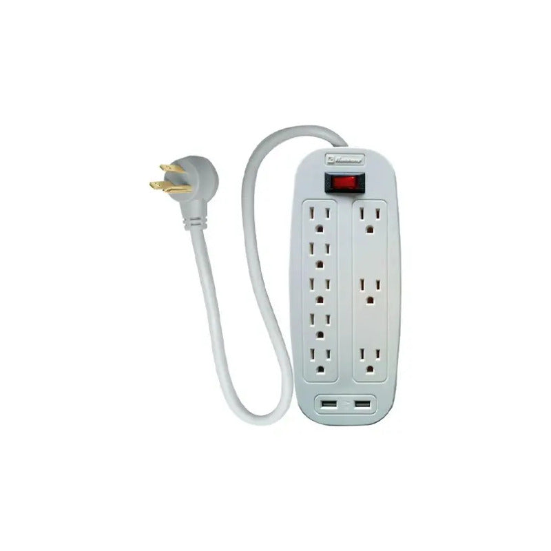 Multicontacto Supresor De Voltaje Koblenz Ss-2100 Usb, 8 Tomas Y 2 Puertos Usb En Gris