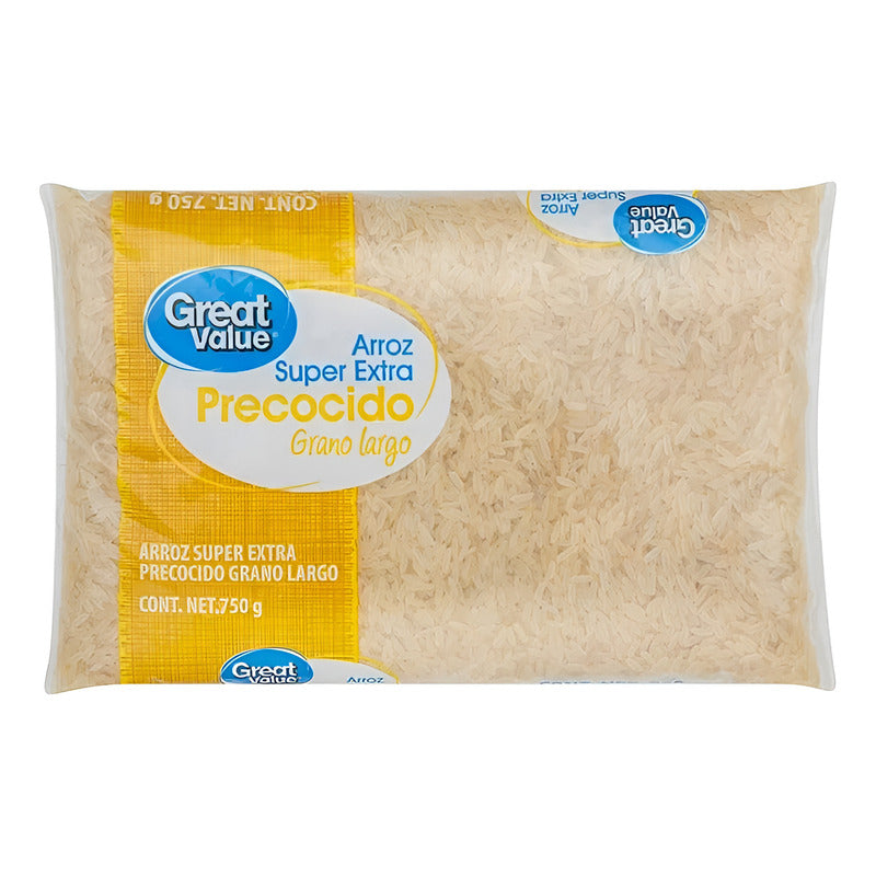 Arroz Great Value Súper Extra Precocido 750g (4pzs)