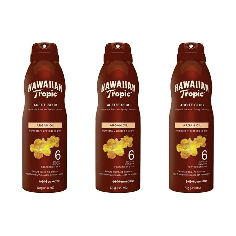 Protector Solar Hawaiian Tropic Argan Oil Fps 15 3 Pzs 220ml