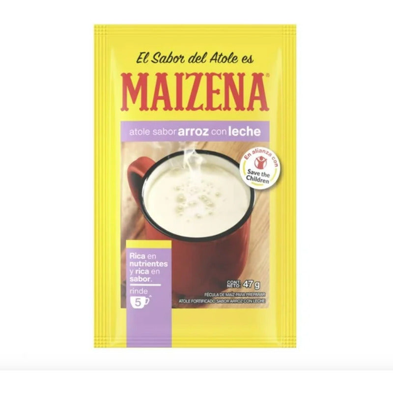 Fécula De Maíz Maizena Atole Sabor Arroz C/ Leche 6 Pz D 47g