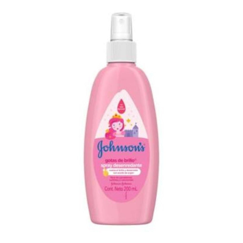 3 Pzas Spray Desenredante Johnson's Gotas De Brillo 200 Ml