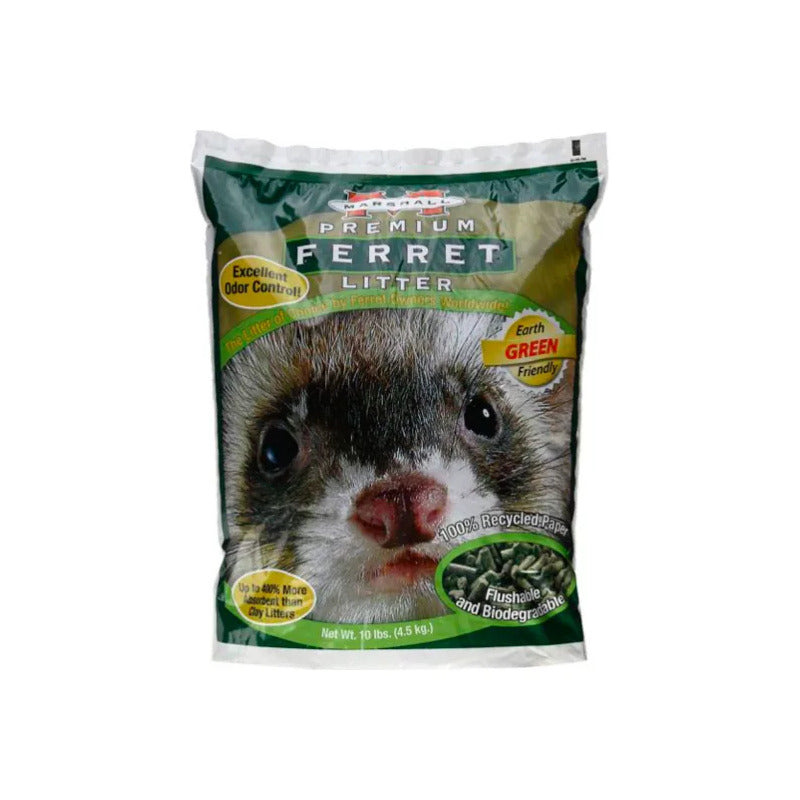 Marshall Premium Sustrato De Papel Tipo Pellet Hurón, 4.5 Kg Verde Musgo