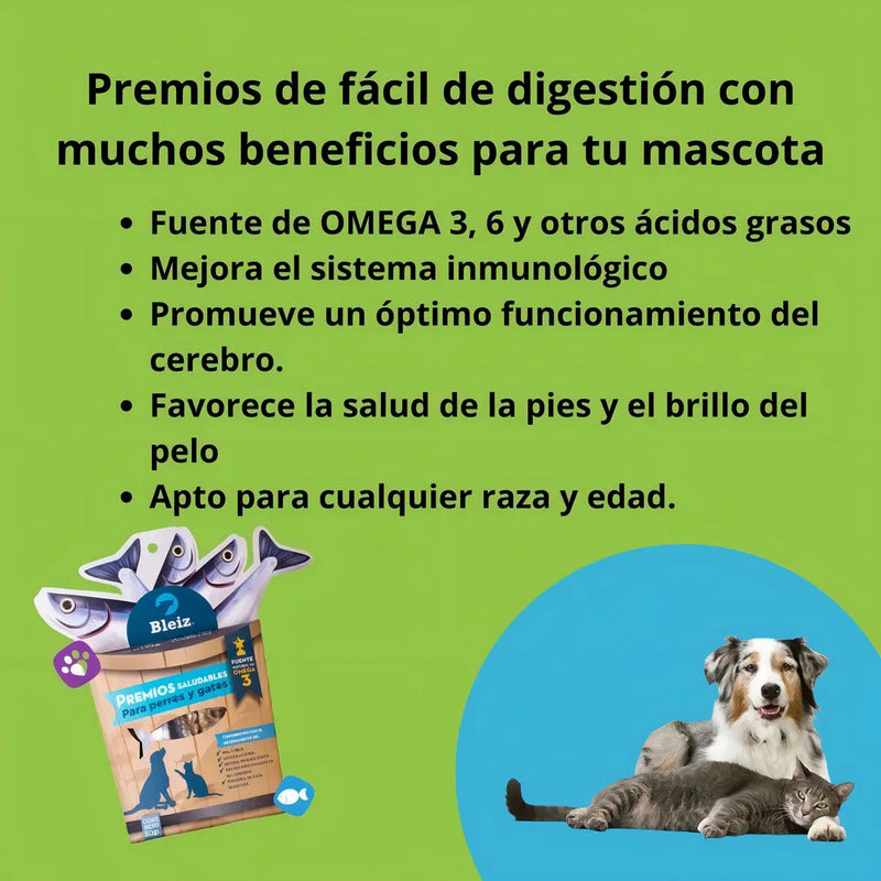 Premio Para Perros Y Gatos, Anchovetas 80 Gr, Bleiz Raw Food