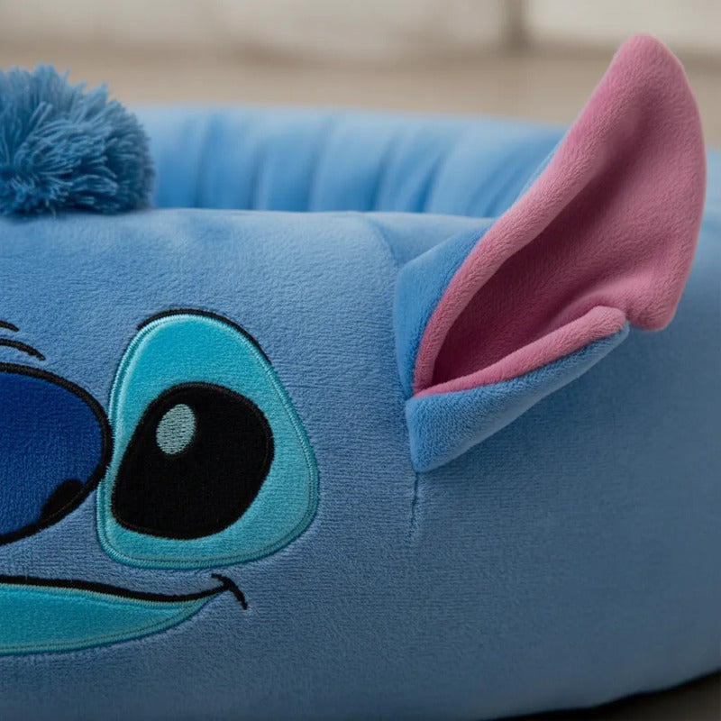 Disney Cama Ovalada Diseño Stitch Para Perro, Chico Azul Circular
