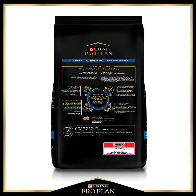 Alimento Pro Plan Optiage Active Mind Razas Pequeñas Para Perro Senior De Raza Pequeña Sabor Pollo Y Arroz De 7.5 Kg