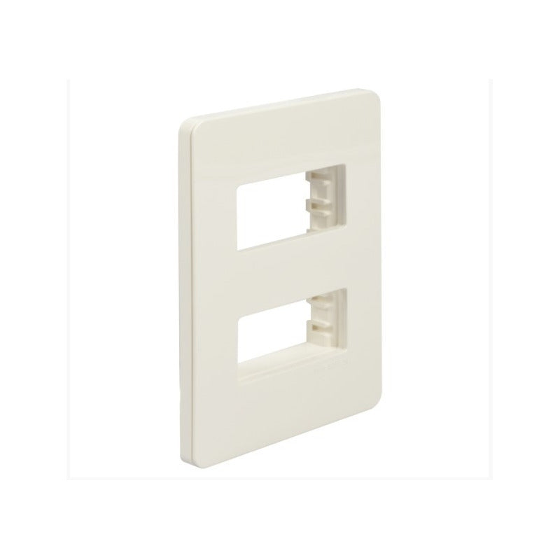 Placa De 2 Módulos De Plástico Blanco 3 Pzs