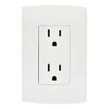 Toma De Corriente Dúplex Con Placa Blanca 15 A Color Blanco
