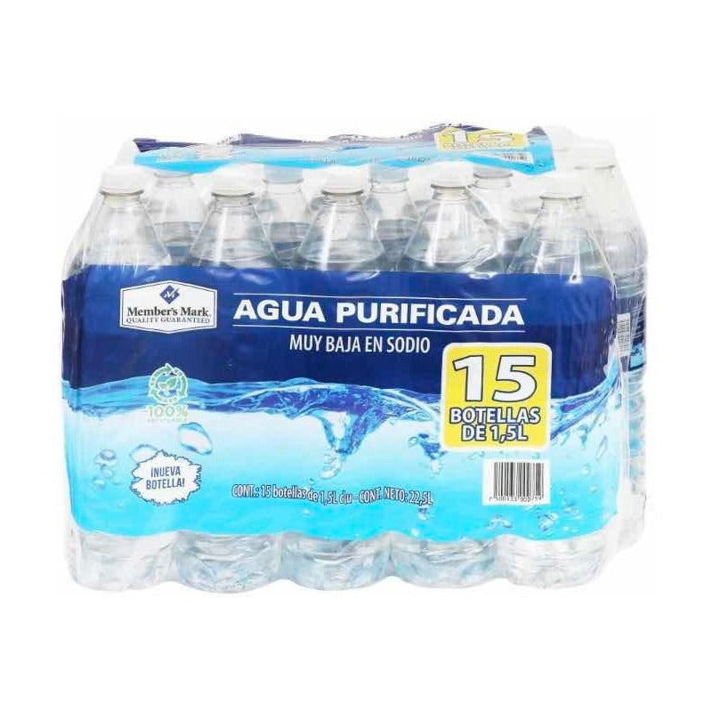 Agua Purificada Members Mark De 1.5l (15piezas)