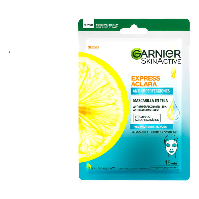Mascarilla Garnier Skin Active Anti Imperfecciones 23 G Mixta Y Grasa