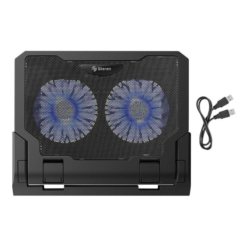Base De Enfriamiento Para Laptop, Con Ventilación | Com-098 Color 52049 Led Azul