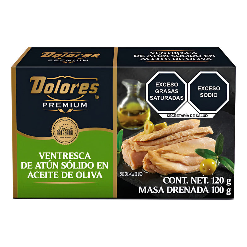 Ventresca De Atún En Aceite De Oliva Dolores 12 Pzs De 120gr