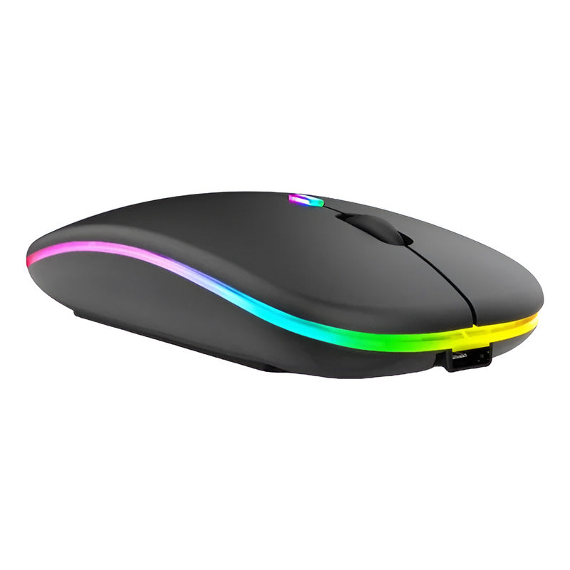 Mouse Inalámbrico Recargable Silencioso Colores Negro