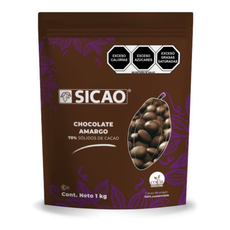 Chocolate Amargo 70% Cacao Sicao 1 Kg