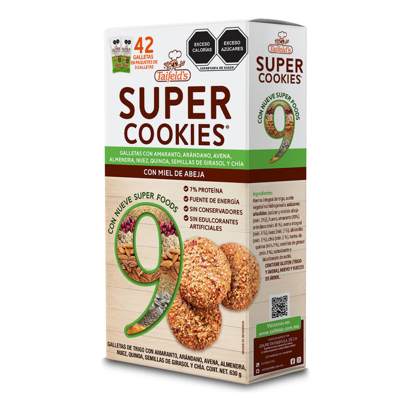 Galletas Taifeld's Super Cookies Con Arándano Y Miel 630g Sin Conservadores