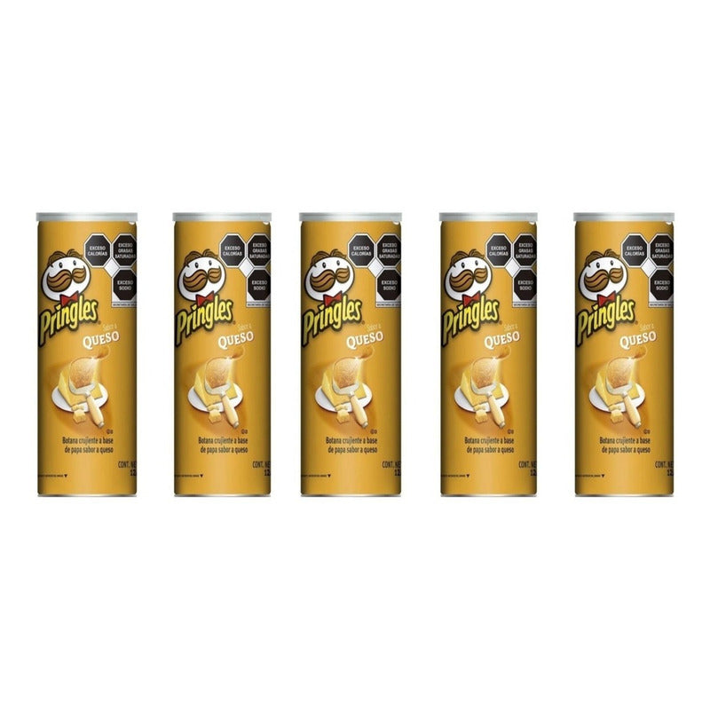 Papas Pringles Sabor A Queso 124 G 5 Pz  Lpg