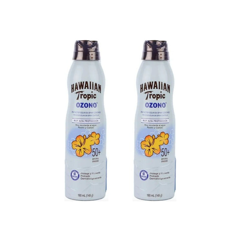 Protector Solar Hawaiian Tropic Ozono Fps 50+ 2 Pzs De 180ml