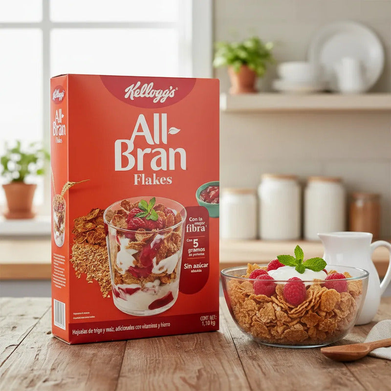 Cereal Kellogg's All Bran Flakes 1.10kg Con La Mejor Fibra