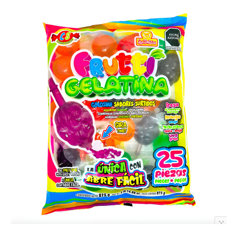 Golosina Frutti Gelatina Las Delicias 12 Paq De 25 Piezas