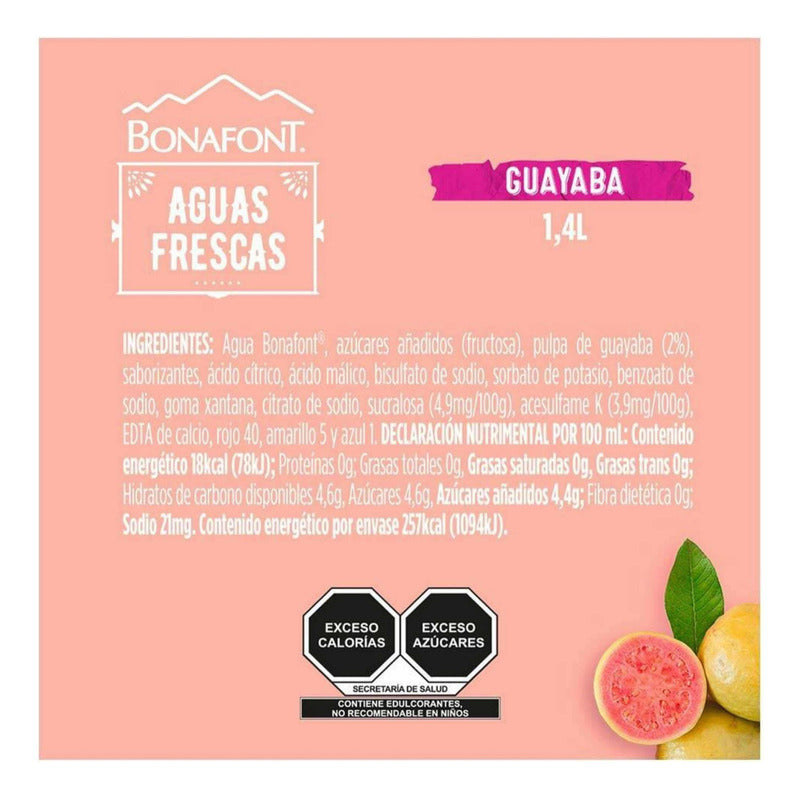 Agua Bonafont Juizzy Guayaba De Zacatecas 1.4l 24pzas