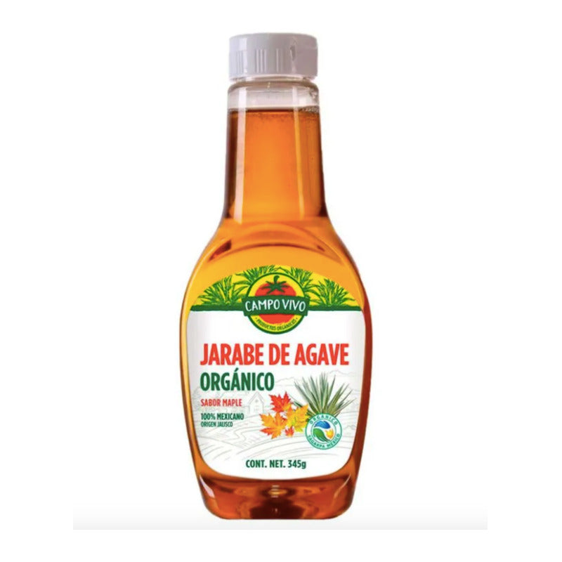 Jarabe De Agave Sabor Maple Orgánico Campo Vivo 1 Pz De 345g