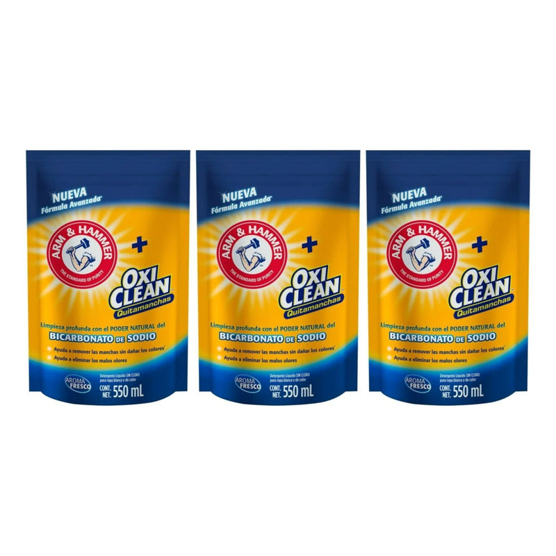 Detergente Oxi Clean Arm & Hammer Sin Cloro 550ml (3pzas)