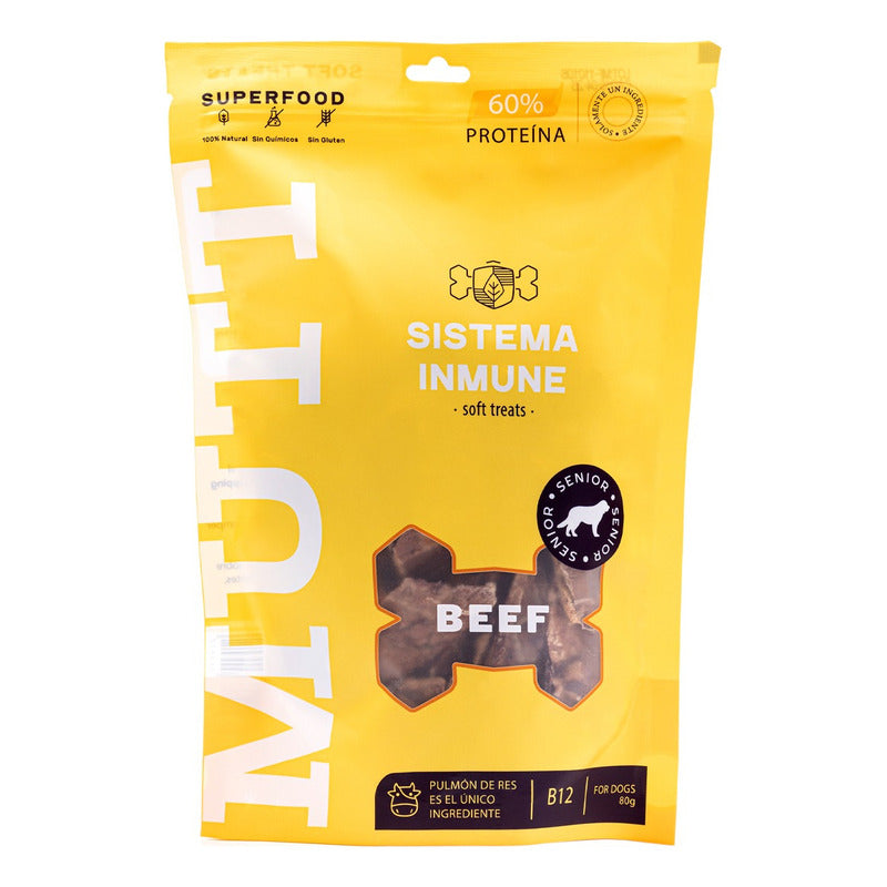 Mutt Inmune Premios Perro Senior Pulmón De Res 80g (2bolsas)