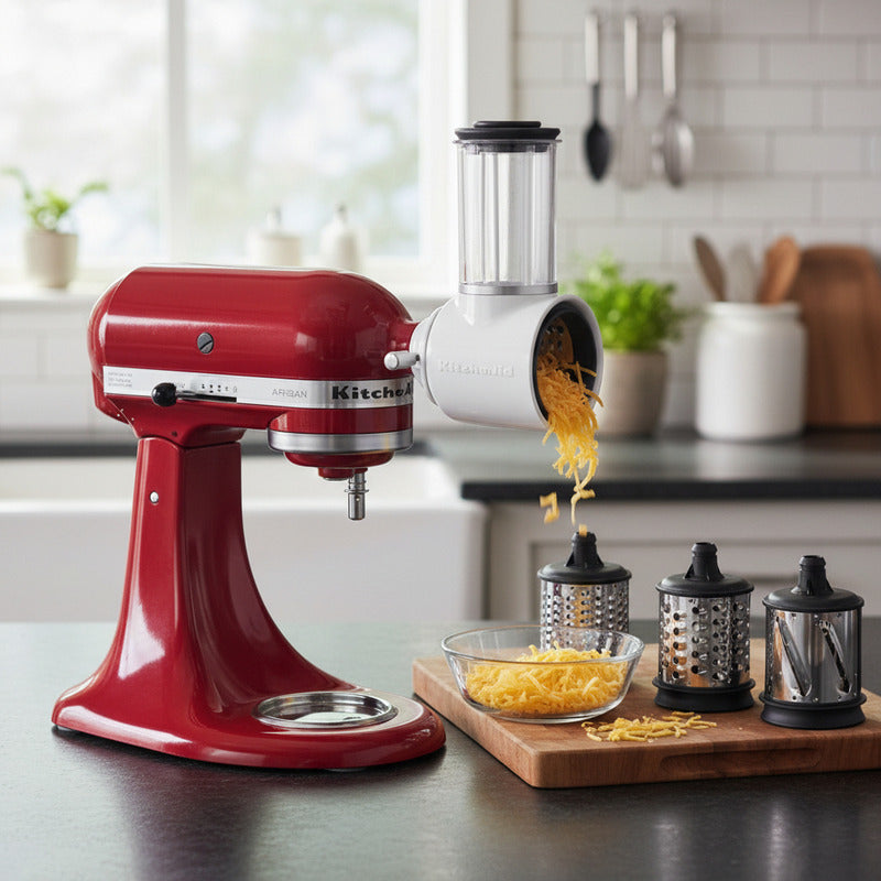 Rallador Y Rebanador Blanco Kitchenaid Para Batidora De Pie Rojo