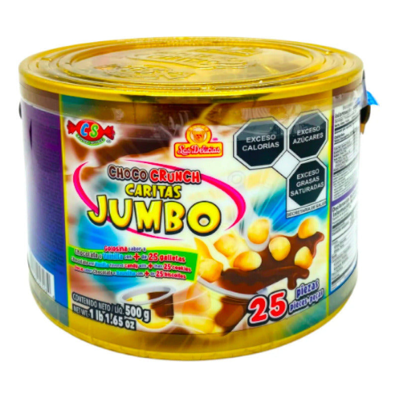 Golosina Choco Crunch Caritas Jumbo 3 Paquetes De 25 Piezas