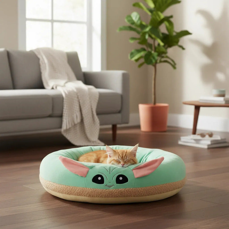 Disney Cama Ovalada Diseño Grogu Para Perro, Chico Verde Circular