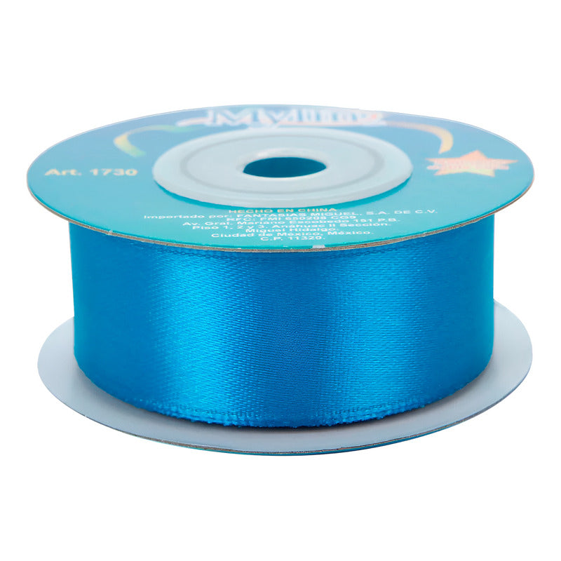 Liston Turquesa Satinado 23mm 10m Lisa Liso