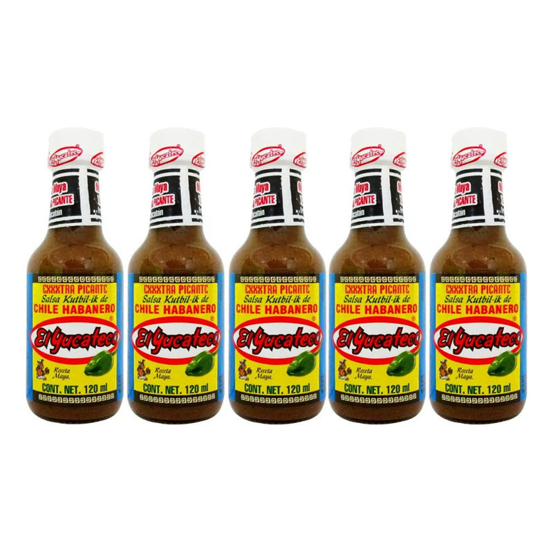 Salsa  El Yucateco Chile Habanero 120 Ml 5 Piezas