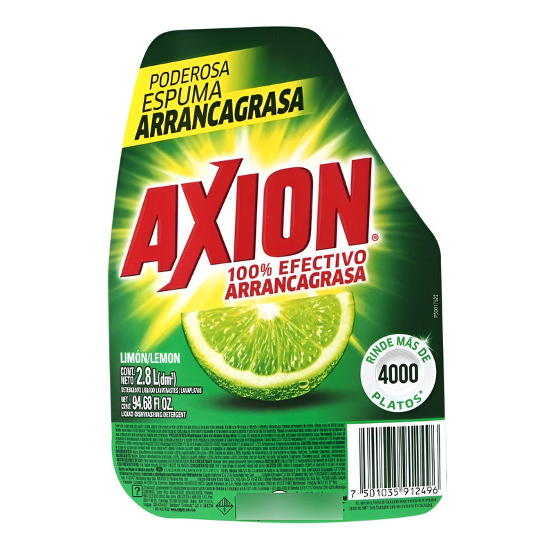 Lavatrastes Para Lavavajillas Axion Limón Líquido En Botella 2800 ml