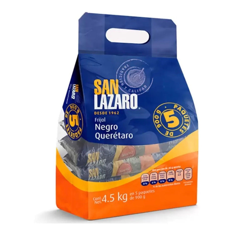 San Lazaro Frijol Negro Querétaro 5 Pzas De 900 G