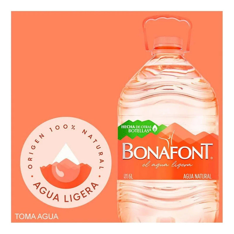 Bonafont, Agua Natural, 6l, 2 Pack