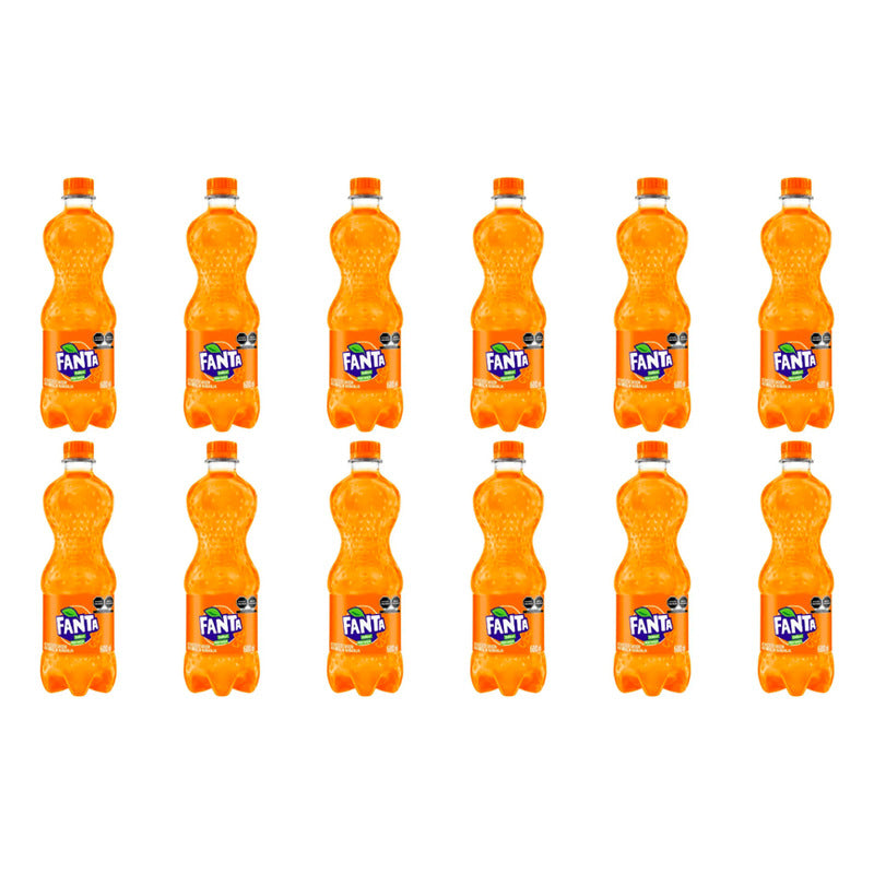 Refresco Fanta Sabor Naranja 12 Piezas De 600ml