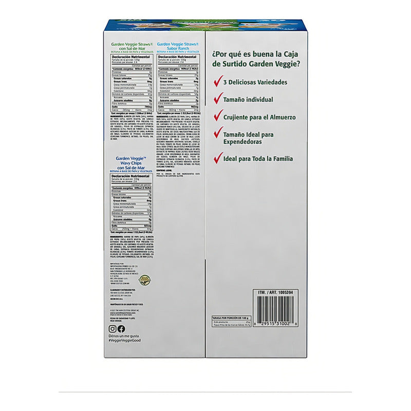 Caja Papas Fritas Veggie Surtidas Con 30 Bolsas De 28 Gr C/u