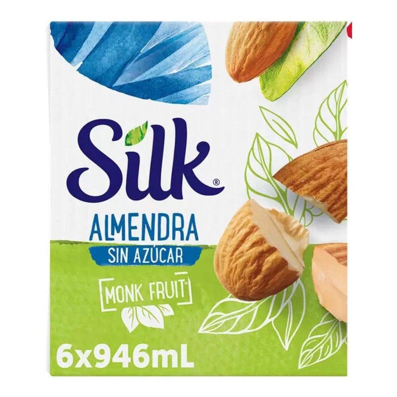Silk De Almendra Con Fruta Del Monje 6 Pzas De 946 Ml