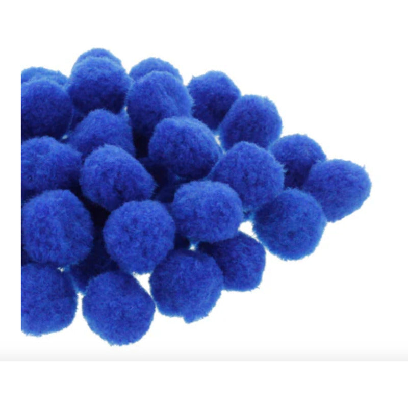 Mercería Pom Poms De 19mm Color Azul Rey 2 Paq De 100pz
