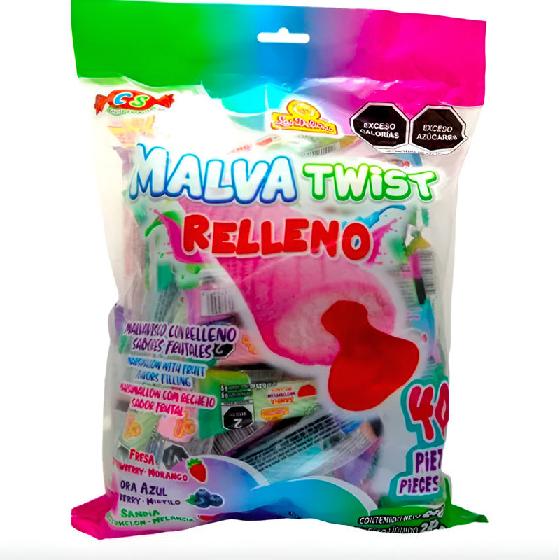 Golosina Malvavisco Twist Las Delicias 6 Bolsas Con 40 Pzas