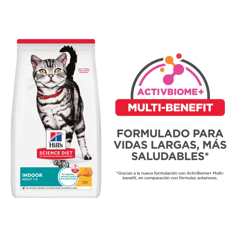 Croquetas Para Gato Hill's Science Diet Indoor Alimento Para Gato Adulto De Interiores Sabor Pollo 7kg
