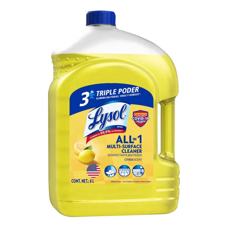 Lysol Triple Poder Desinfectante Cítrico 6 L
