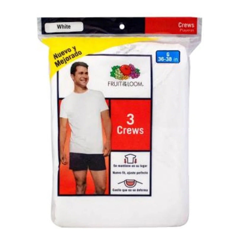 Playera Fol Talla G Cuello Redondo Blanco 3 Piezas