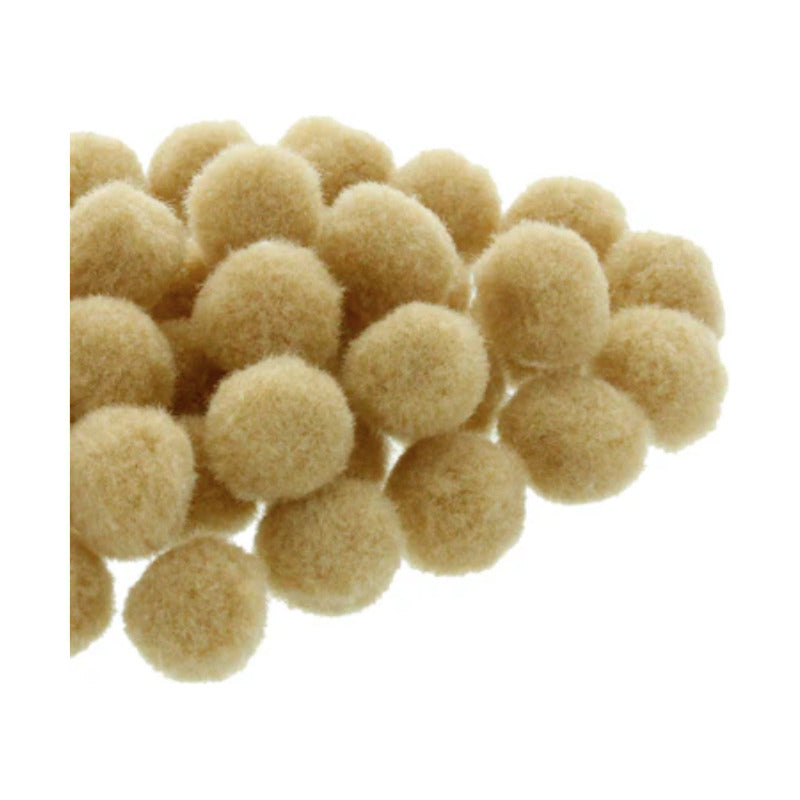 Mercería Pom Poms De 19mm Color Beige 3 Paq De 100pz