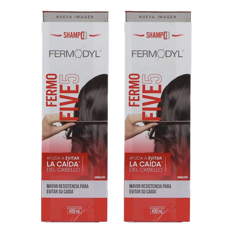 2 Pzas Shampoo Fermodyl Fermo Five 400 Ml