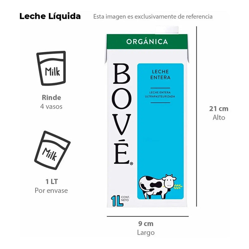 Leche Entera Orgánica Bové 6 Piezas De 1 L