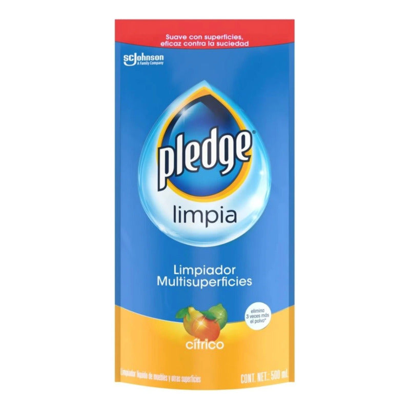 3 Pzas De Limpiador Líquido Pledge Multisuperficies 500 Ml
