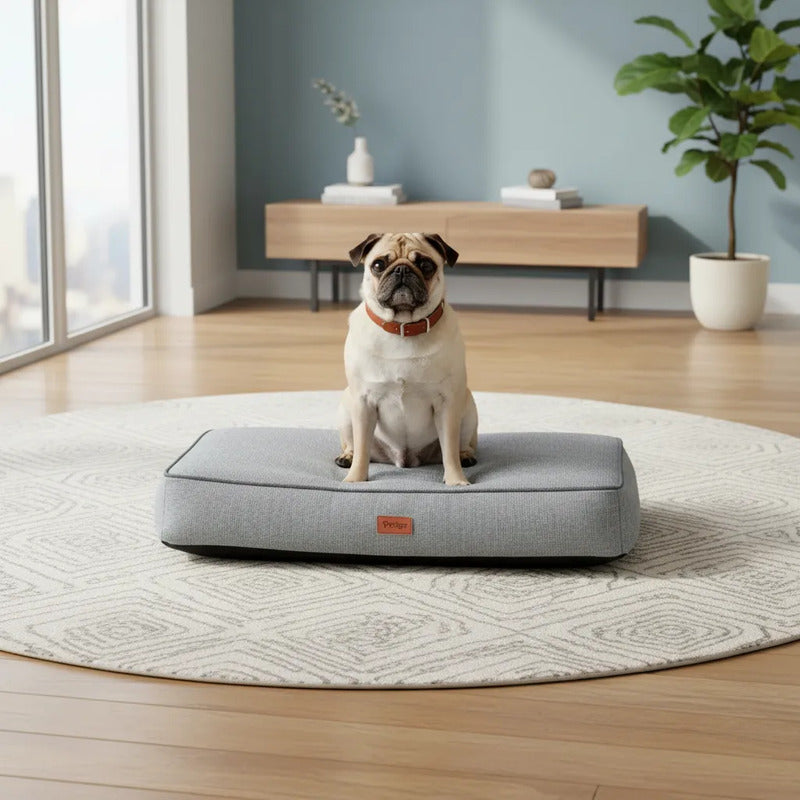 Cama Rectangular Extendida Color Gris Para Perro, Mediano Gris Rectangular