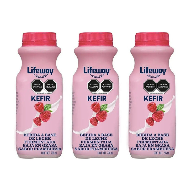 Bebida Lifeway Kefir Sabor Frambuesa 12 Piezas De 236ml