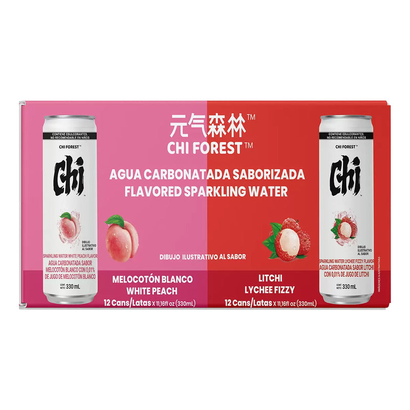 Chi Forest Agua Carbonatada Saborizada 24 Pzs 330ml (2paq)